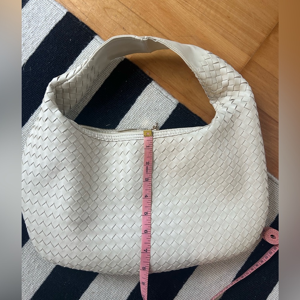 Faux leather woven purse